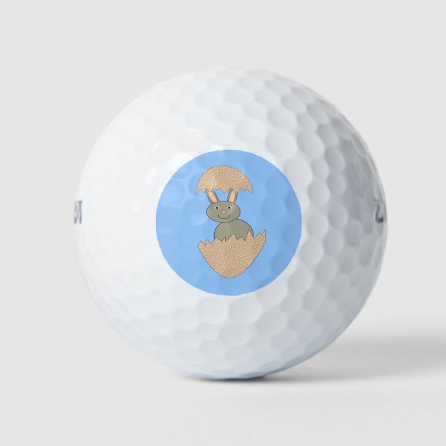 Kaninchen schlüpft aus seltsamem Golfball-Ei Golfball (Vorderseite)