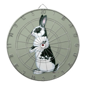 Kaninchen: Schwarz und Weiß Dartscheibe