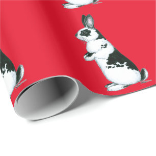 Kaninchen:Schwarz und Weiß Geschenkpapier