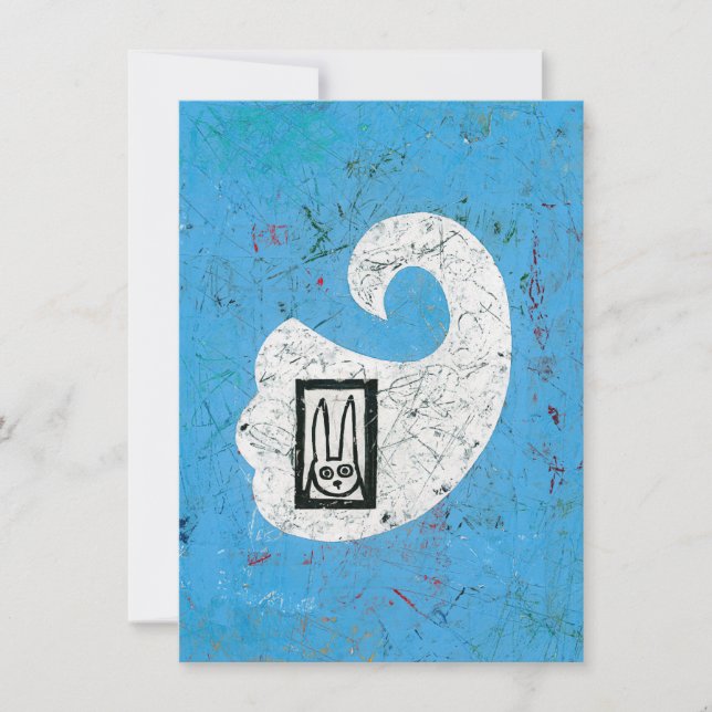 Kaninchen sieht eine Ghost-Grußkarte Karte (Vorderseite)