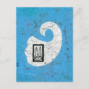 Kaninchen sieht eine Ghost-Postkarte Postkarte
