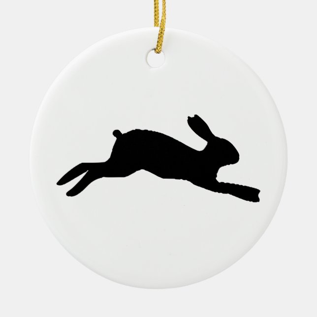 Kaninchen-Silhouette Keramik Ornament (Vorne)