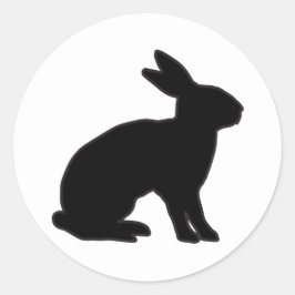 Kaninchen-Silhouette Runder Aufkleber