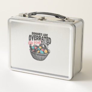 Kaninchen sind überbewertet Bleib wild Waschbär Ei Metall Brotdose