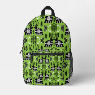 Kaninchen Skandinavische Volkskunst Bedruckter Rucksack