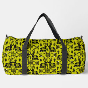 Kaninchen Skandinavische Volkskunst Duffle Bag