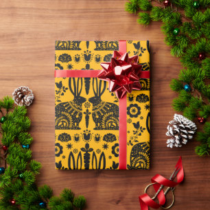 Kaninchen Skandinavische Volkskunst Geschenkpapier