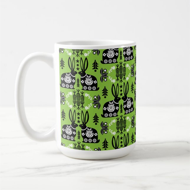 Kaninchen Skandinavische Volkskunst Kaffeetasse (Links)