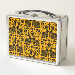 Kaninchen Skandinavische Volkskunst Metall Brotdose