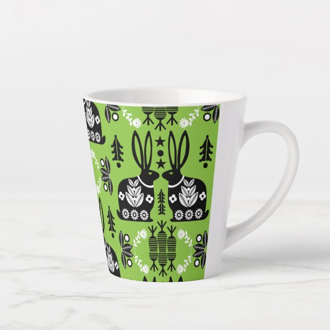 Kaninchen Skandinavische Volkskunst Milchtasse (Rechts)