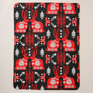 Kaninchen Skandinavische Volkskunst Sherpadecke