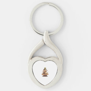Kaninchen spielen Banjo auf Mushroom Sonnenstrahle Schlüsselanhänger