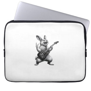Kaninchen spielt Gitarre Rockstar Kaninchenliebhab Laptopschutzhülle