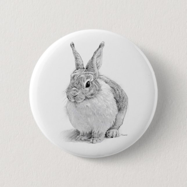 Kaninchen-Tag Button (Vorderseite)