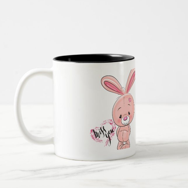 Kaninchen-Tasse Zweifarbige Tasse (Links)