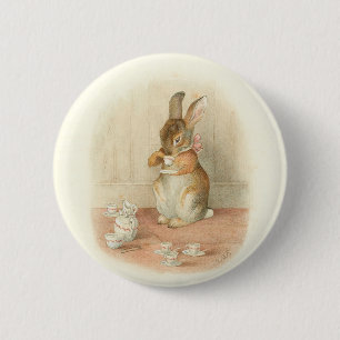 Kaninchen-Tea-Party Button