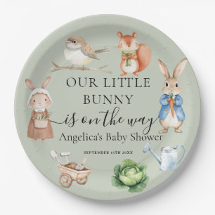 Kaninchen Tiere Garten Werkzeuge Baby Shower Pappteller