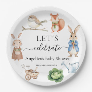 Kaninchen Tiere Garten Werkzeuge Babyparty Pappteller