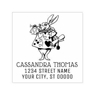 Kaninchen Trompeter Alice Adv Wunderland Name Adre Permastempel
