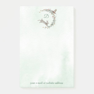 Kaninchen und Bird Monogram Post-it Klebezettel