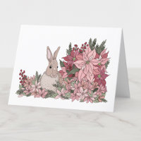 Kaninchen und Blume Poinsettia Leere