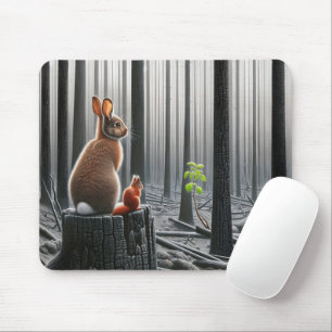 Kaninchen und Eichhörnchen in einem zerklüfteten W Mousepad