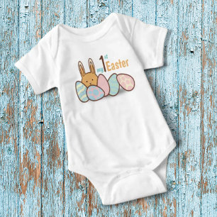 Kaninchen und Eier mein Personalisiertes Ostern Baby Strampler