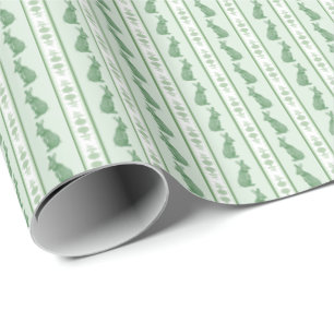 Kaninchen und Hortensien Geschenkpapier