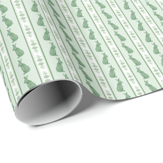 Kaninchen und Hortensien Geschenkpapier (Rolleneckpunkt)