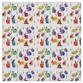 Kaninchen und Karotten watercolo Kunst Gewebe Stoff