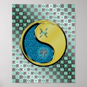 Kaninchen und Metallkaninchen Poster