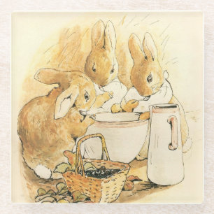 Kaninchen und Milchpudding von Beatrix Potter Glasuntersetzer