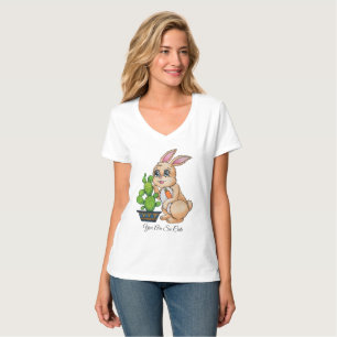 Kaninchen und Niedliche Kakteen T-Shirt