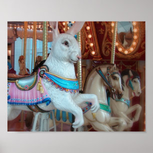 Kaninchen und Pferde, Merry-Go-Round Poster
