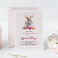 Kaninchen und violette Blumen Bridal Brunch