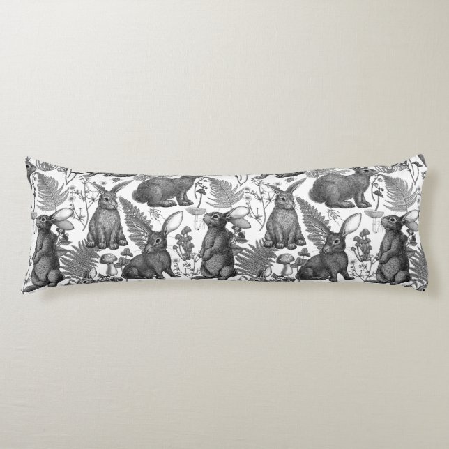 Kaninchen und Waldflora 2 Kinderspielplatz Seitenschläferkissen (Vorderseite)