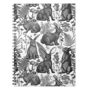 Kaninchen und Waldflora 2 Notebook Notizblock