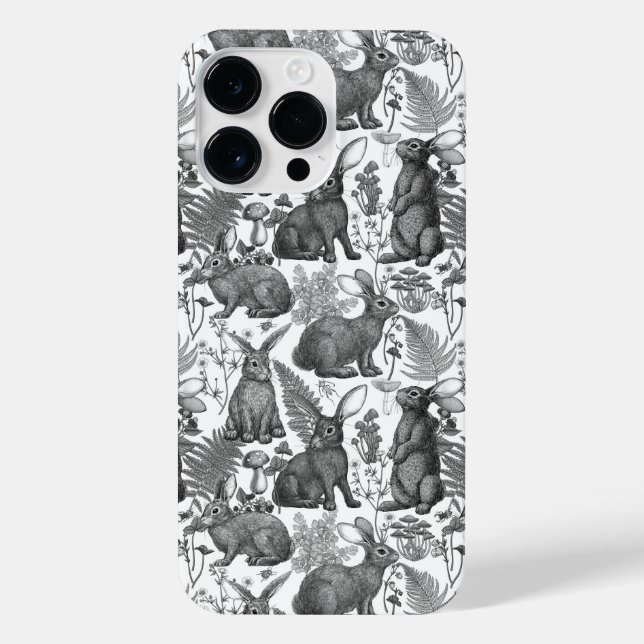 Kaninchen und Waldflora 2 Phone Case iPhone Hülle (Rückseite)
