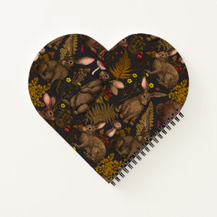 Kaninchen und Waldflora 3 Notebook Notizbuch