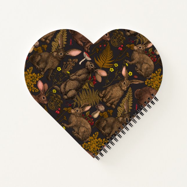 Kaninchen und Waldflora 3 Notebook Notizbuch (Rückseite)