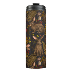 Kaninchen und Waldflora 3 Thermal Tumbler Thermosbecher