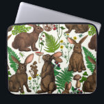 Kaninchen und Waldflora 4 Laptopschutzhülle<br><div class="desc">Von Hand gezeichnet Kaninchen und Waldflora pilzen,  Beeren und Käfer</div>