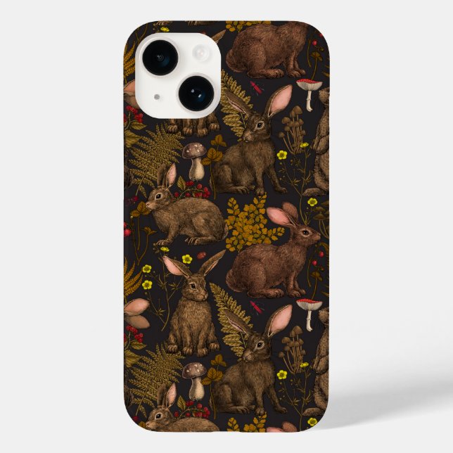 Kaninchen und Waldflora Case-Mate iPhone Hülle (Rückseite)