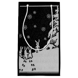 Kaninchen und Weihnachtsbaum Winterurlaub Kunst Kleine Geschenktüte