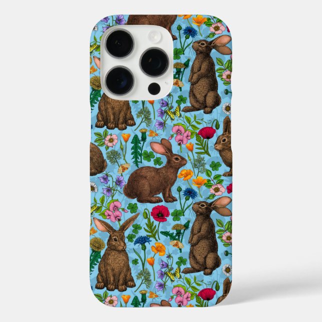 Kaninchen und Wildblumen Case-Mate iPhone Hülle (Rückseite)