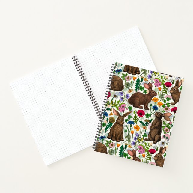 Kaninchen und Wildblumen Notizbuch (Innenseite)
