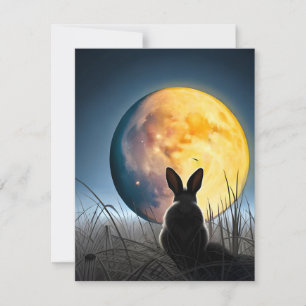 Kaninchen unter dem Mond Einladung