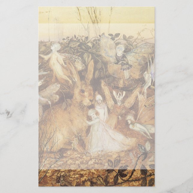 Kaninchen unter den Fairies, Vintage Märchen Briefpapier (Vorderseite)
