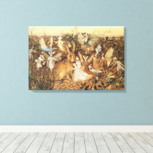 Kaninchen unter den Fairies, Vintage Märchen Leinwanddruck