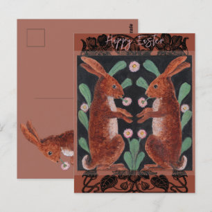 Kaninchen Vintag gestrichene Illustration Postkarte